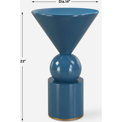 Trig Accent Table by Uttermost in gold. Made from iron, mdf in a eclectic & global style.