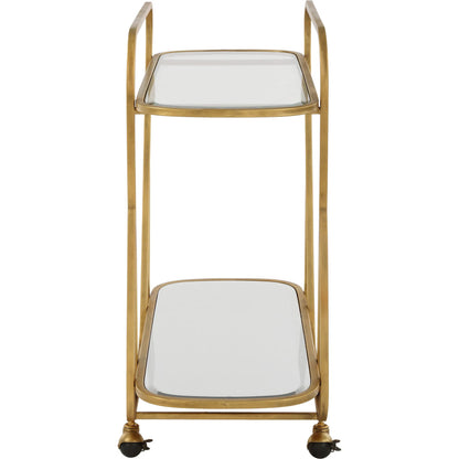 Swain Serving Cart by Uttermost in brass. Made from iron, glass, mirror in a transitional style.