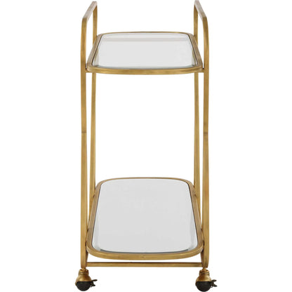 Swain Serving Cart by Uttermost in brass. Made from iron, glass, mirror in a transitional style.