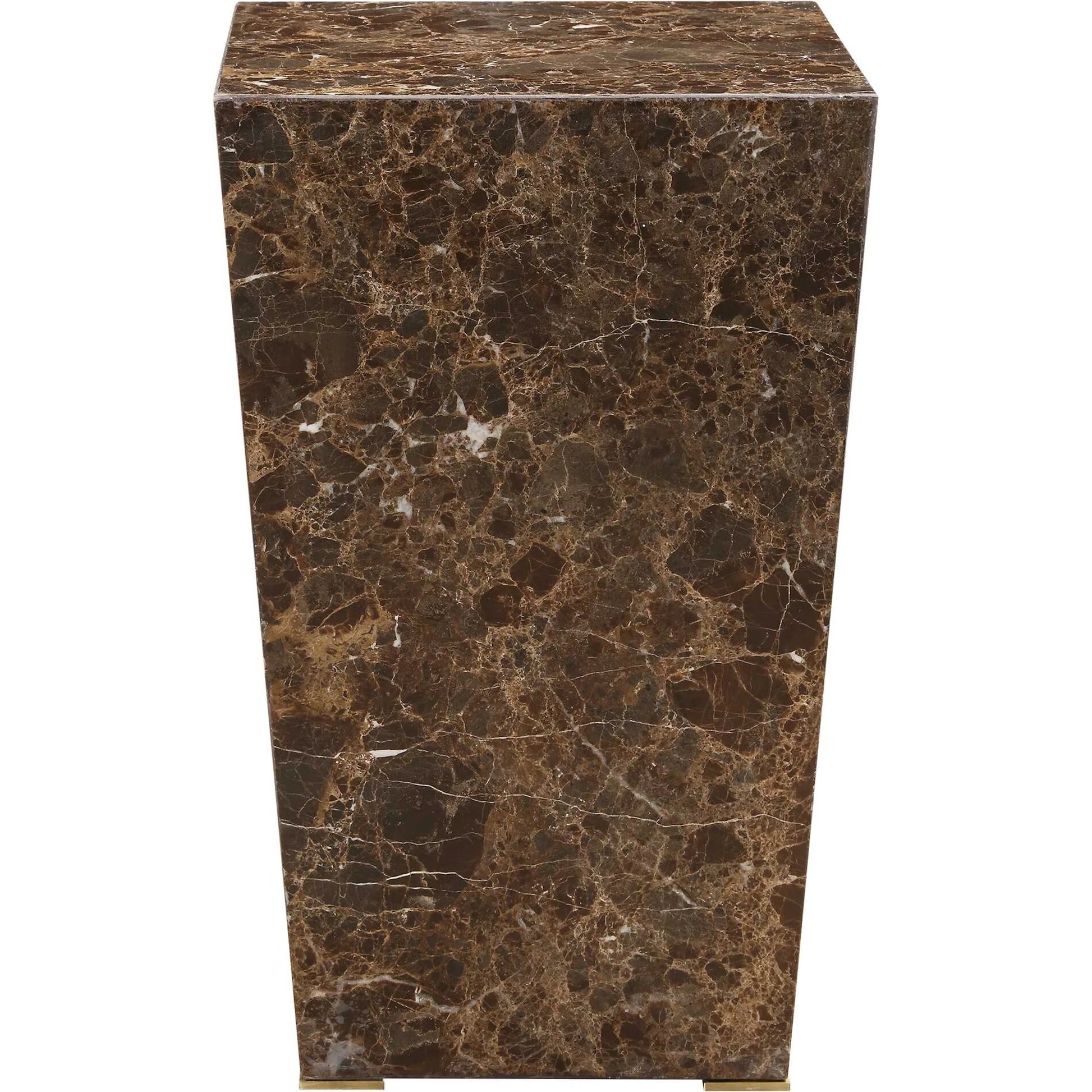 Poe Accent Table by Uttermost in brass. Made from marble, steel in a modern style.