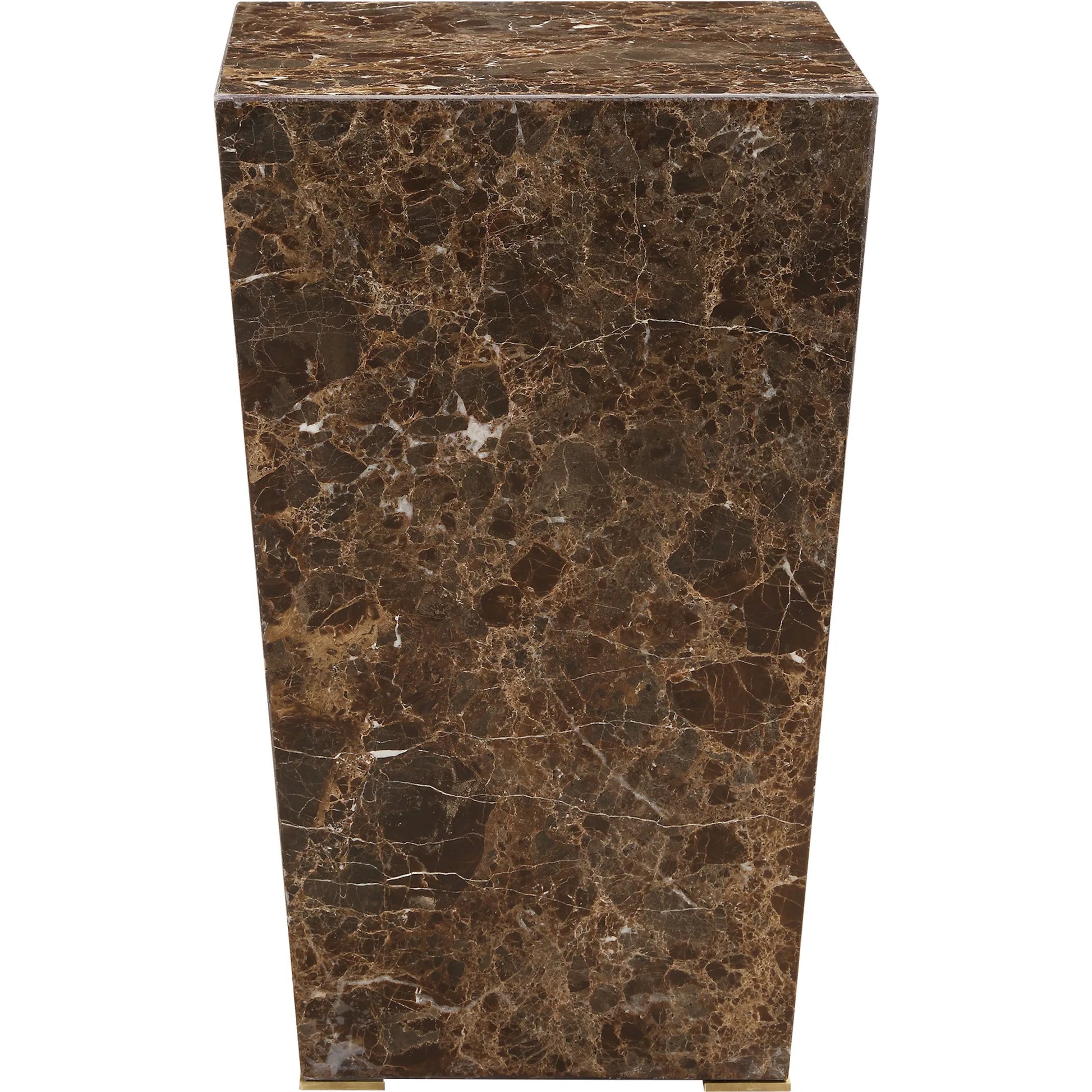 Poe Accent Table by Uttermost in brass. Made from marble, steel in a modern style.