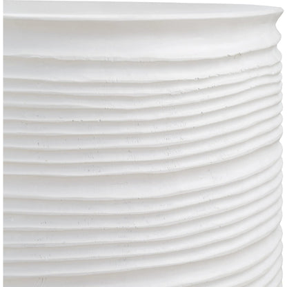 Borderline Drum Table by Uttermost in white. Made from resin in a modern style.