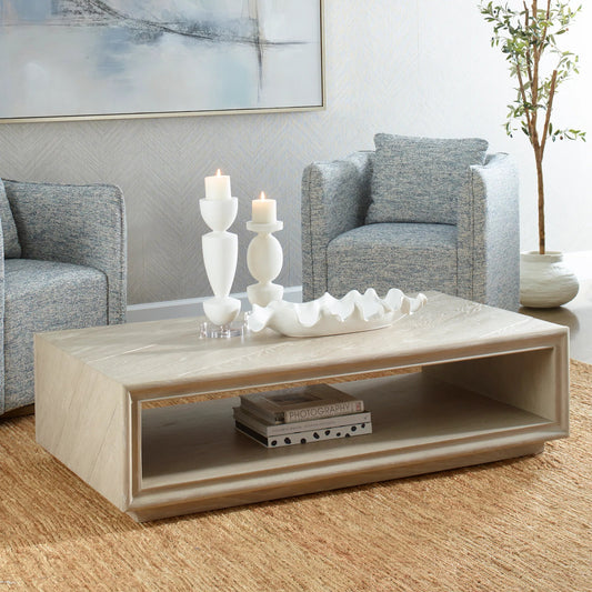 Prism Light Coffee Table by Uttermost in oak. Made from mdf, oak solid wood, oak veneer in a transitional style.