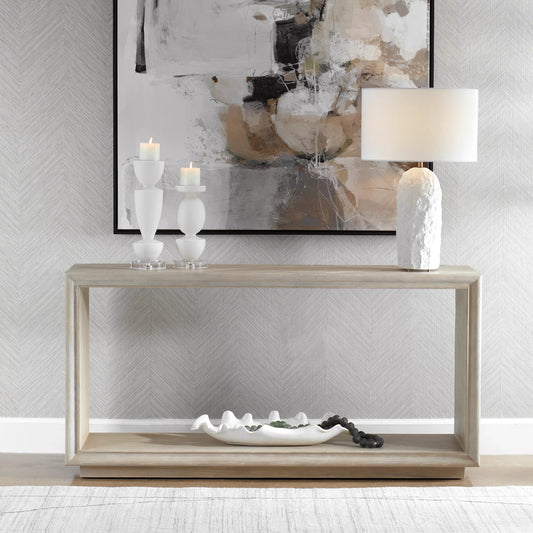Prism Light Console Table by Uttermost in oak. Made from mdf, oak solid wood, oak veneer in a unique style.