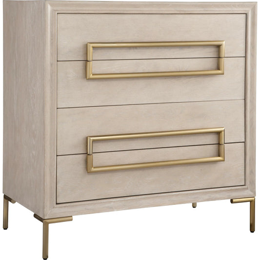 Alessia Accent Chest by Uttermost in brass. Made from mdf, oak veneer, stainless steel in a unique style.