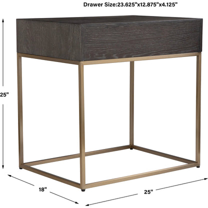 Armistead Side Table by Uttermost in dark. Made from mdf, stainless steel in a unique style.