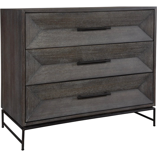 Knox Accent Chest by Uttermost in dark walnut. Made from mdf, metal, acacia veneer in a unique style.