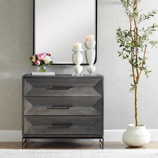 Knox Accent Chest by Uttermost in dark walnut. Made from mdf, metal, acacia veneer in a unique style.