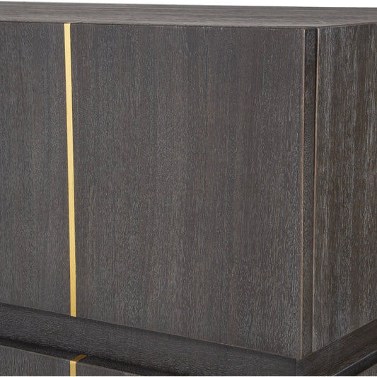 Between the Lines Accent Chest by Uttermost in dark. Made from mdf, acacia veneer, aluminium in a unique style.