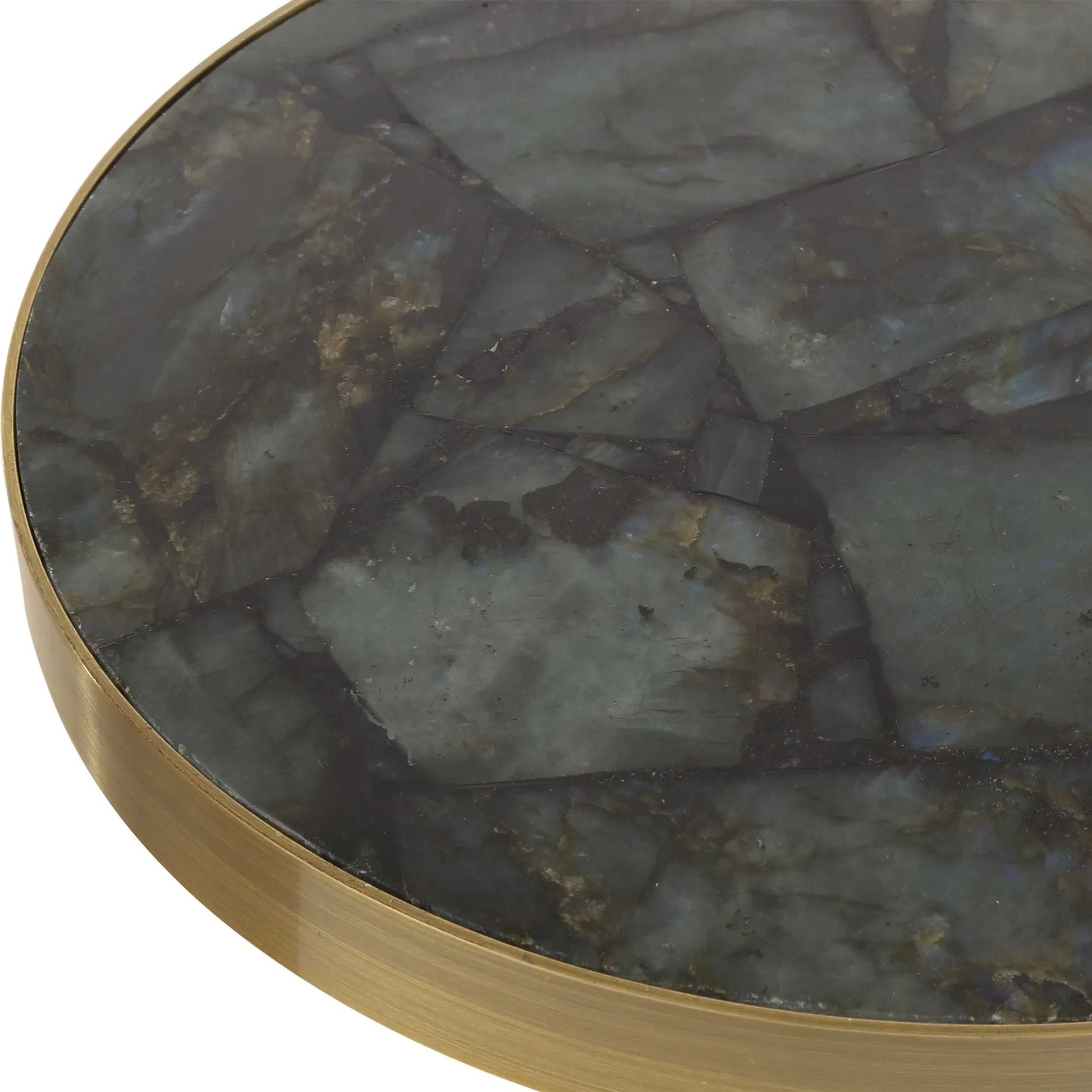 Pascal Drink Table by Uttermost in brass. Made from steel, marble in a unique style.