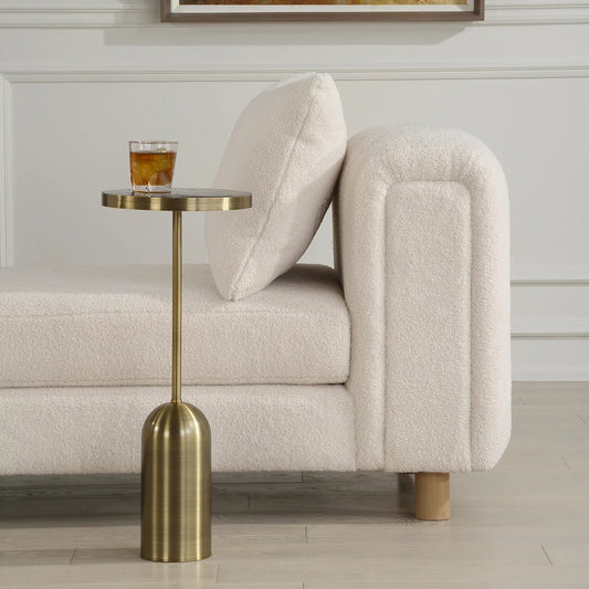 Pascal Drink Table by Uttermost in brass. Made from steel, marble in a unique style.
