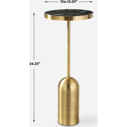 Pascal Drink Table by Uttermost in brass. Made from steel, marble in a unique style.