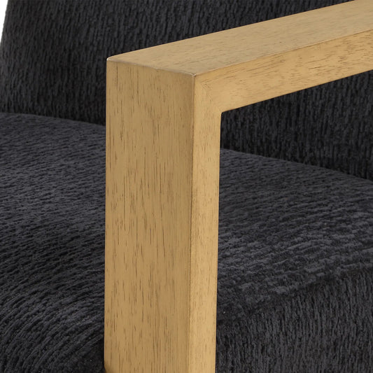 Suspend Modern Accent Chair by Uttermost in blue. Made from rubber wood, plywood, foam, fabric in a unique style.
