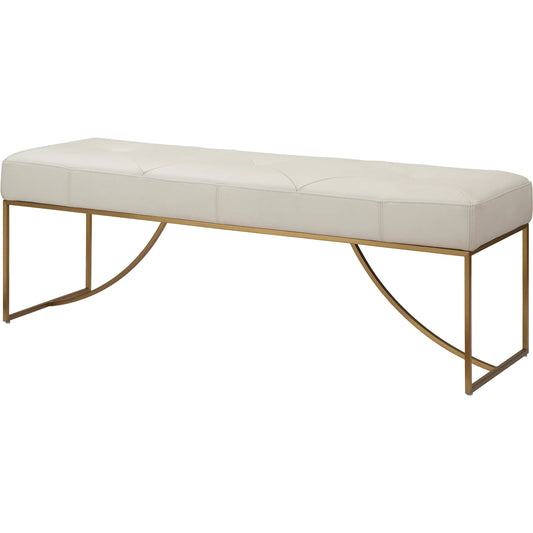 Swale Leather Bench by Uttermost in brass. Made from stainless steel, plywood, foam, leather in a unique style.