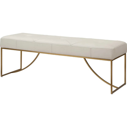 Swale Leather Bench by Uttermost in brass. Made from stainless steel, plywood, foam, leather in a unique style.