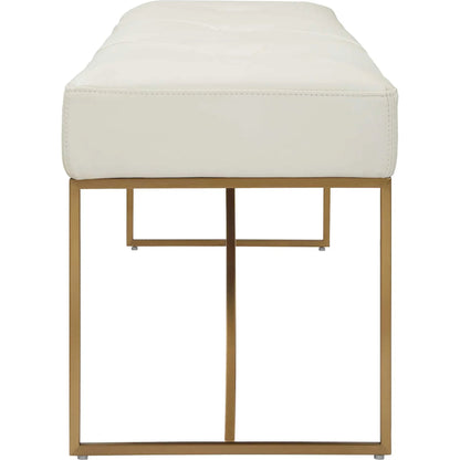 Swale Leather Bench by Uttermost in brass. Made from stainless steel, plywood, foam, leather in a unique style.