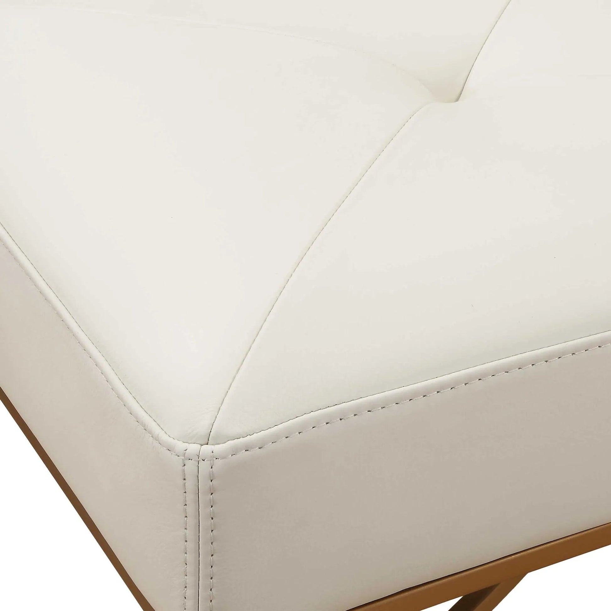 Swale Leather Bench by Uttermost in brass. Made from stainless steel, plywood, foam, leather in a unique style.