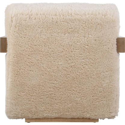 Jackson Sheepskin Accent Chair by Uttermost in oak. Made from plywood, rubber wood, foam, fabric in a transitional style.
