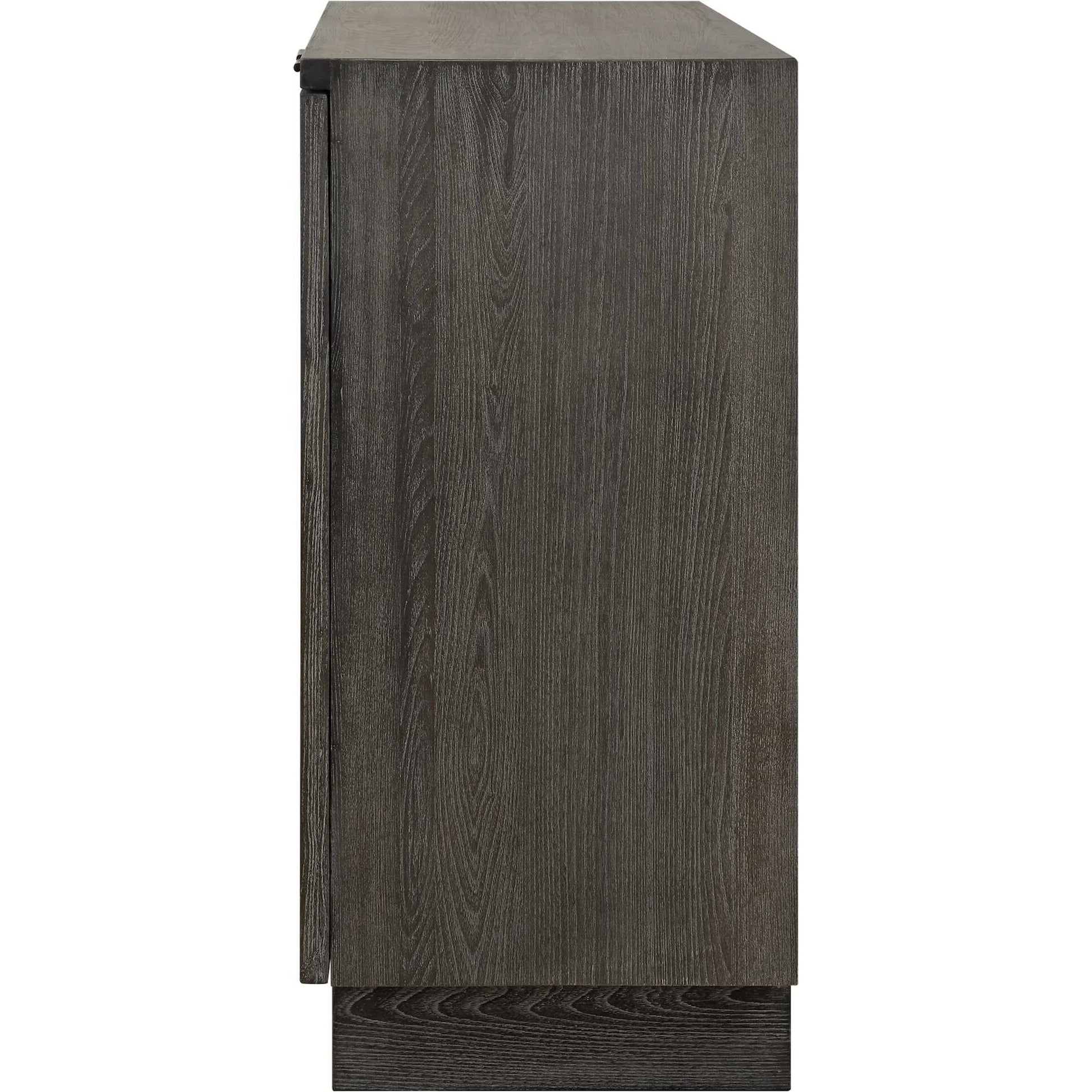 Shelby 2 Door Ebony Stained Cabinet by Uttermost in iron. Made from elm, plywood, elm veneer in a traditional style.