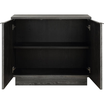 Shelby 2 Door Ebony Stained Cabinet by Uttermost in iron. Made from elm, plywood, elm veneer in a traditional style.