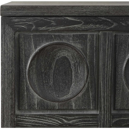 Shelby 2 Door Ebony Stained Cabinet by Uttermost in iron. Made from elm, plywood, elm veneer in a traditional style.