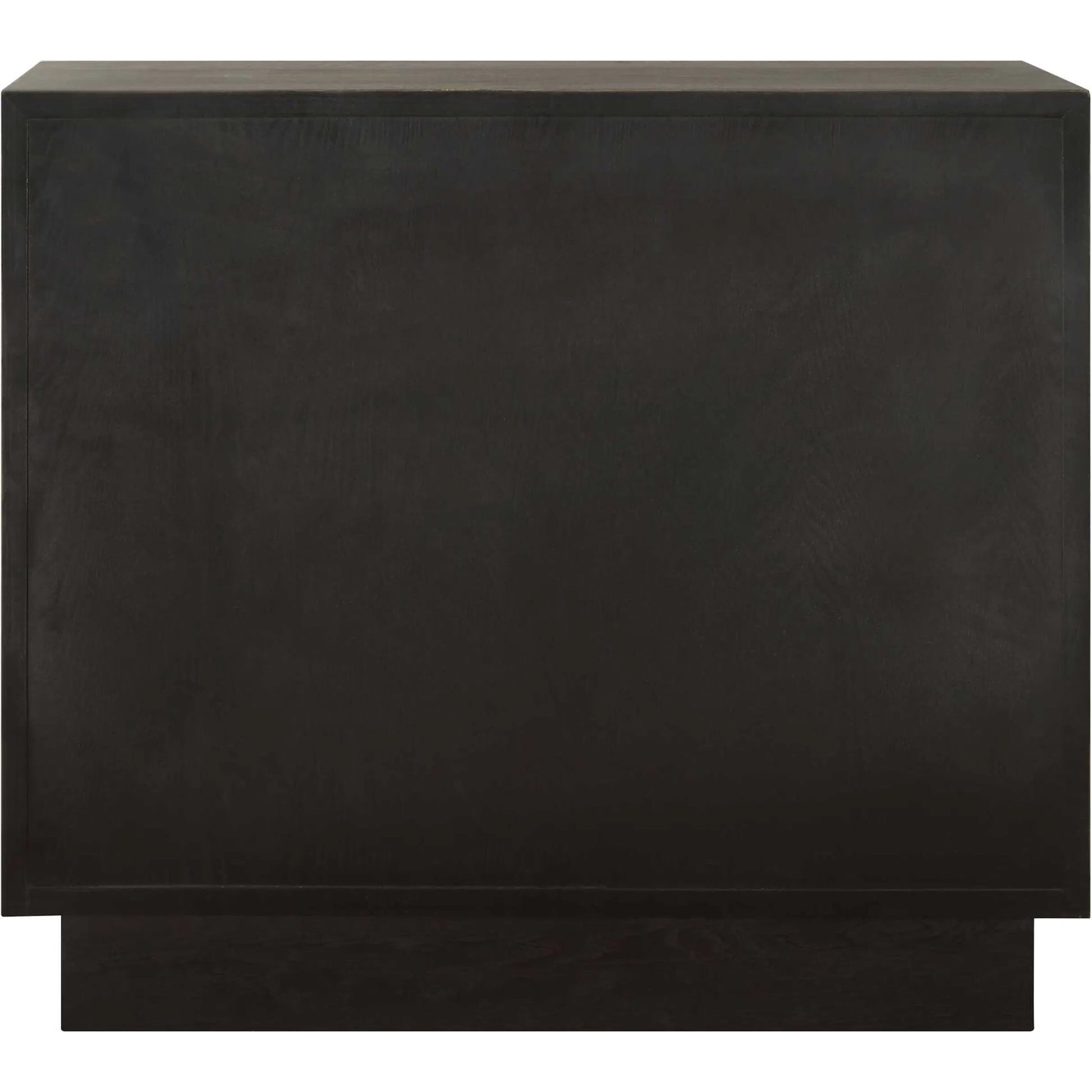 Shelby 2 Door Ebony Stained Cabinet by Uttermost in iron. Made from elm, plywood, elm veneer in a traditional style.