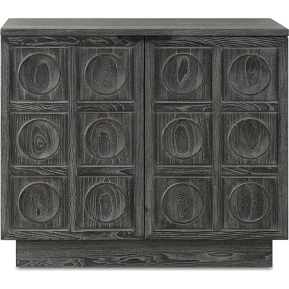Shelby 2 Door Ebony Stained Cabinet by Uttermost in iron. Made from elm, plywood, elm veneer in a traditional style.