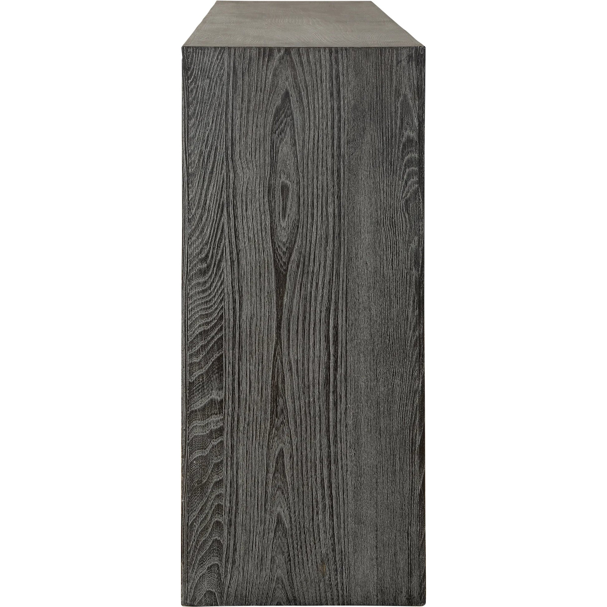 Thoreau Ebony Console Table by Uttermost in ebony. Made from elm wood, elm veneer, plywood in a modern style.