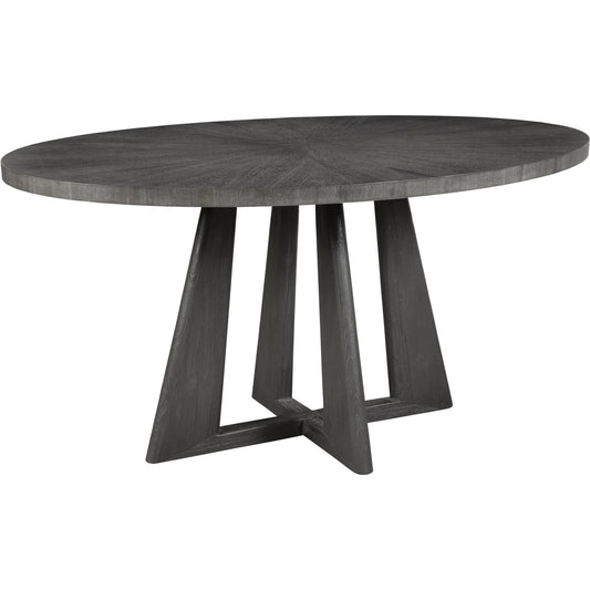 Pulsar Round Dining Table by Uttermost in dark walnut. Made from solid wood, mdf, plywood, veneer in a unique style.