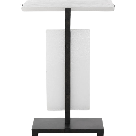 Elements Bubble Glass Accent Table by Uttermost in bronze. Made from metal, bubble glass in a unique style.