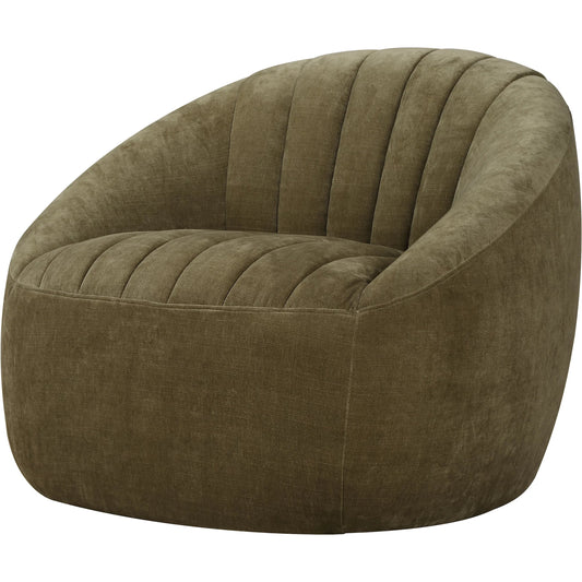 Narrows Moss Swivel Chair by Uttermost in green. Made from fabric, foam, plywood, wood in a unique style.