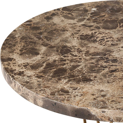 Levitate Accent Table by Uttermost in brass. Made from marble, iron in a unique style.