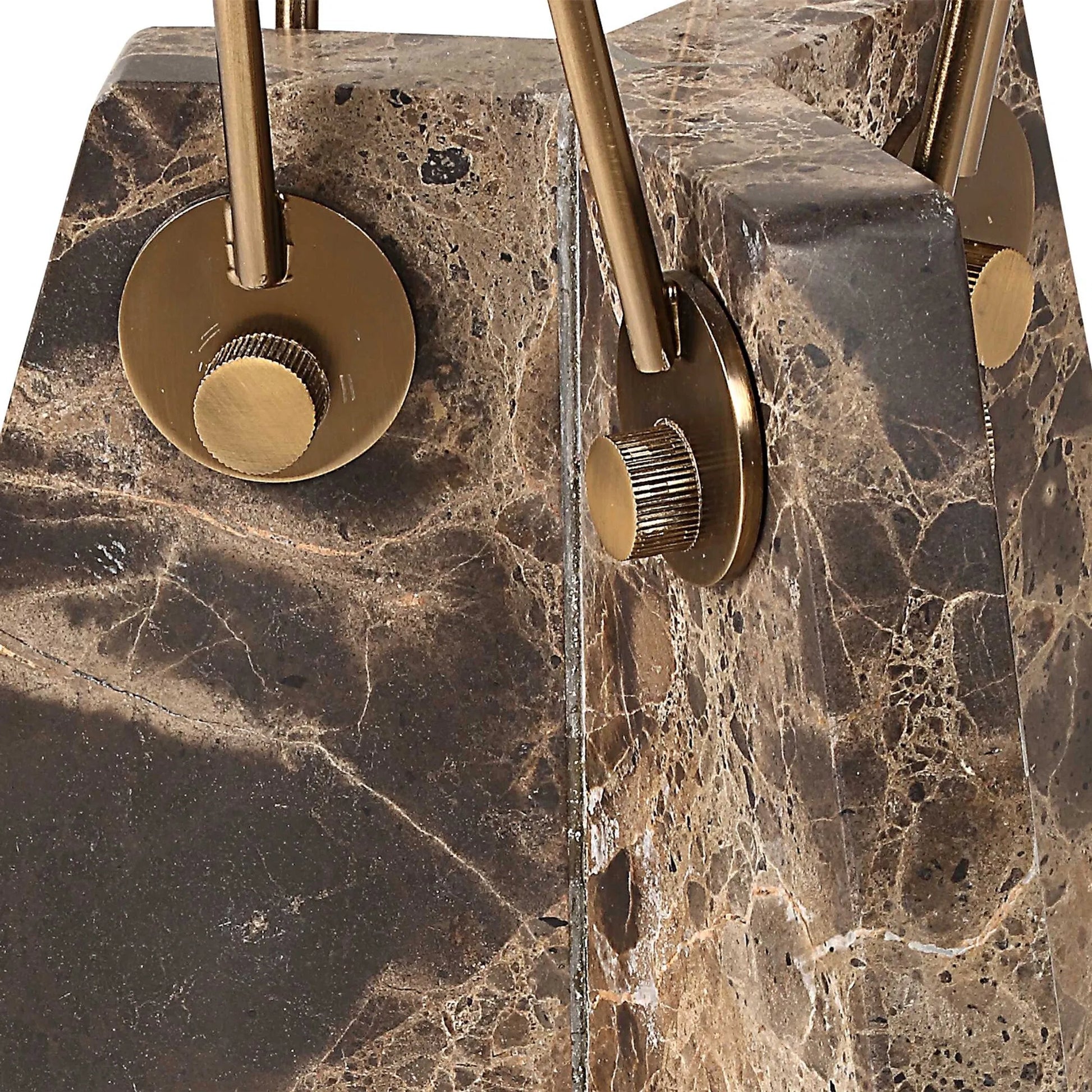 Levitate Accent Table by Uttermost in brass. Made from marble, iron in a unique style.