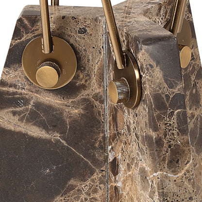 Levitate Accent Table by Uttermost in brass. Made from marble, iron in a unique style.