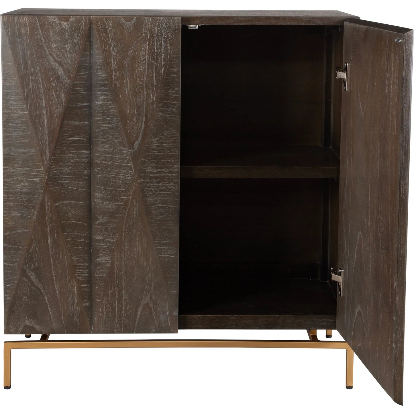 002 SI-2295247 | Additional Silo | Marico 2-Door Mindi Cabinet by Uttermost in gold. Made from mdf veneer mindi, mindi wood, metal leg in a traditional style.