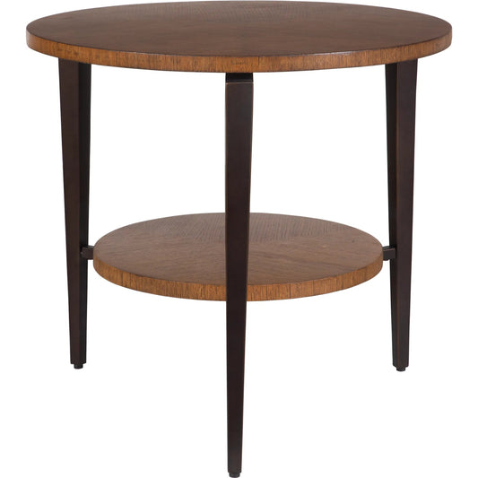 Loddon Side Table by Uttermost in oak, dark bronze. Made from mdf veneer white oak, metal in a unique style.