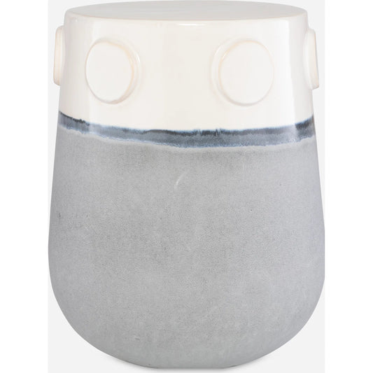 Mulvane Ceramic Garden Stool by Uttermost in gray. Made from ceramic in a unique style.