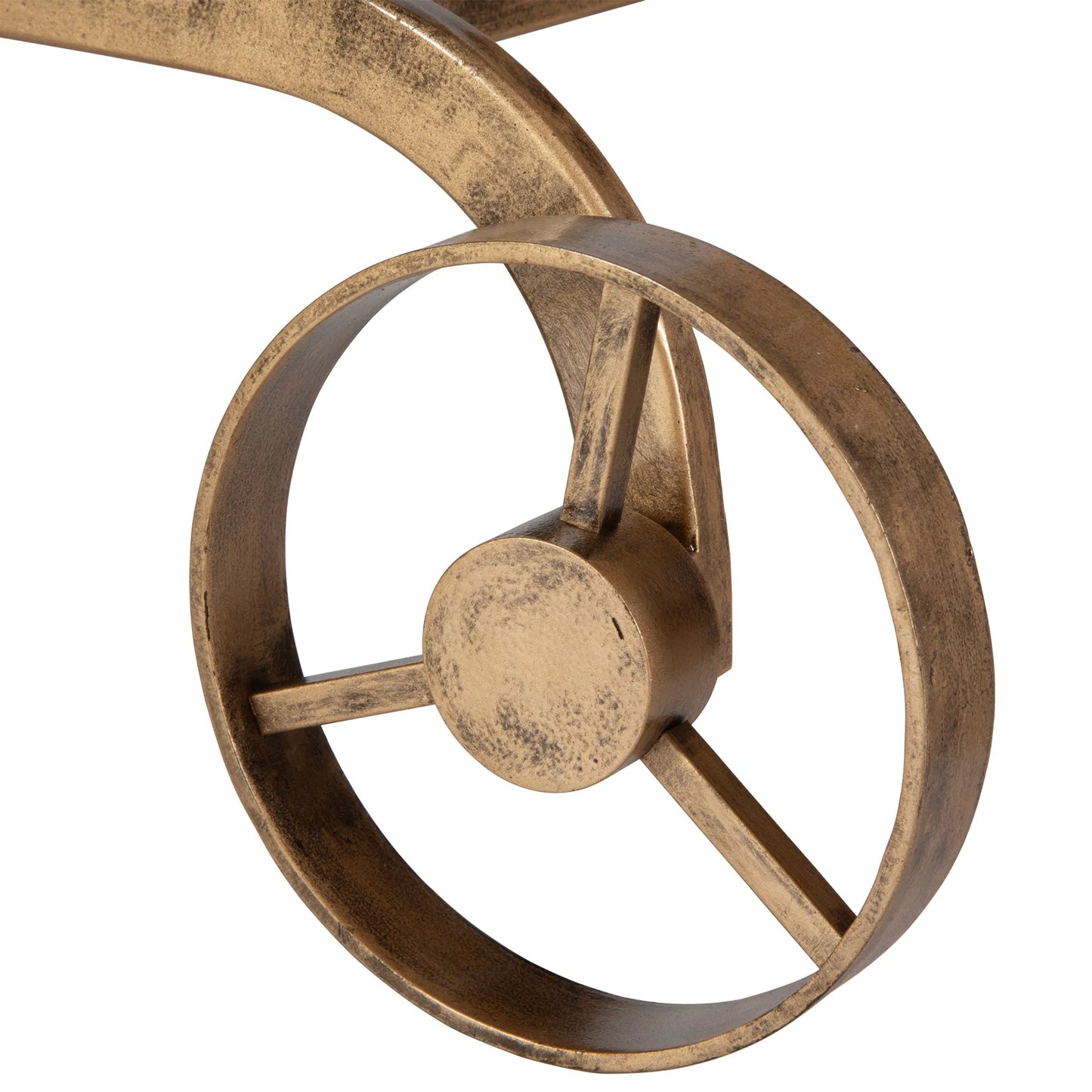 002 SI-2262505 | Closeup | Carrinho Antique Bar Cart by Uttermost in brass. Made from metal, mirror in a traditional style.