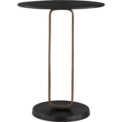 Aperture Accent Table by Uttermost in brass. Made from aluminum in a unique style.