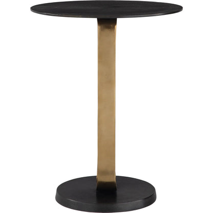 Aperture Accent Table by Uttermost in brass. Made from aluminum in a unique style.