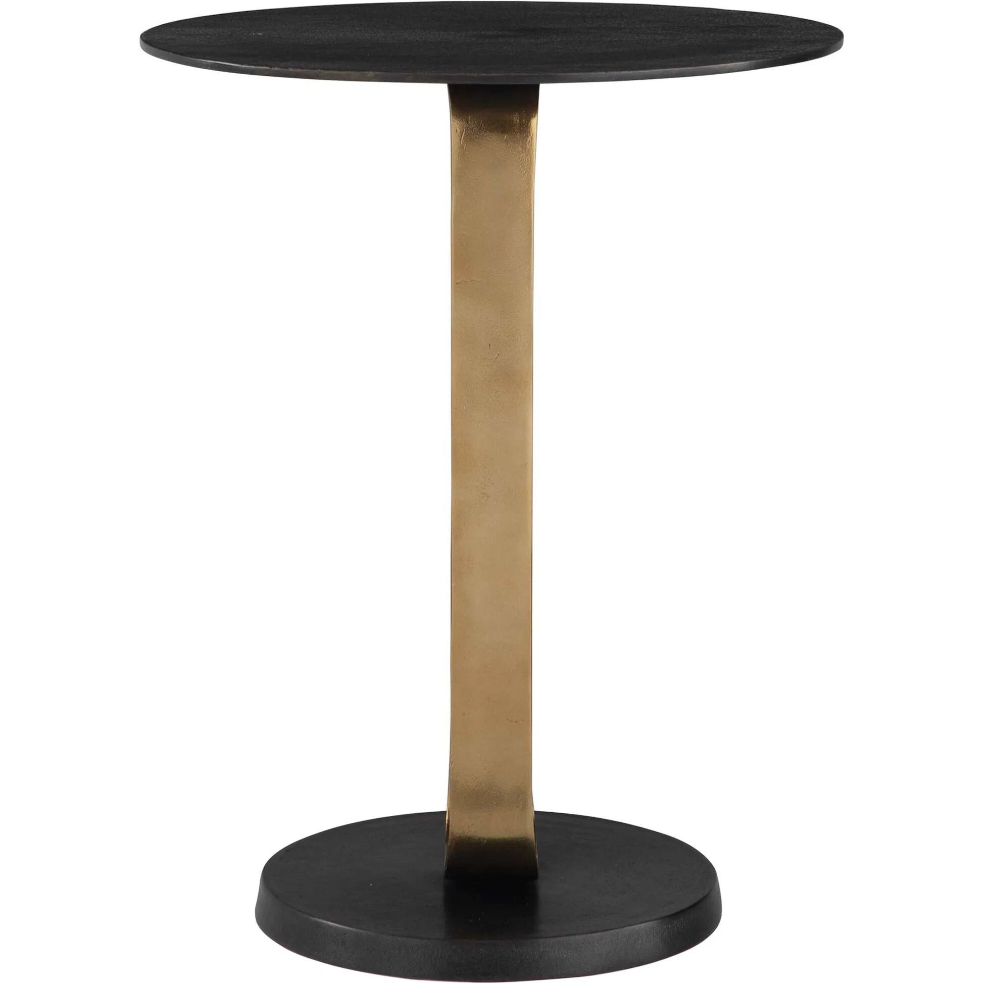 Aperture Accent Table by Uttermost in brass. Made from aluminum in a unique style.
