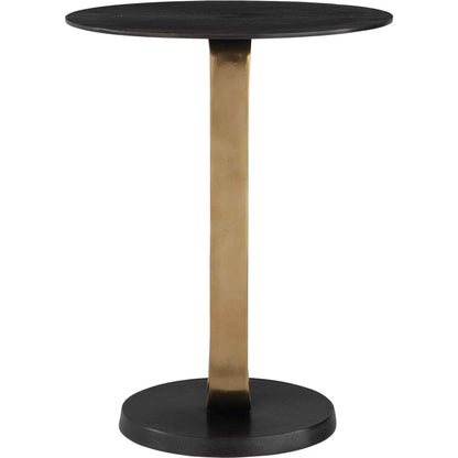 Aperture Accent Table by Uttermost in brass. Made from aluminum in a unique style.