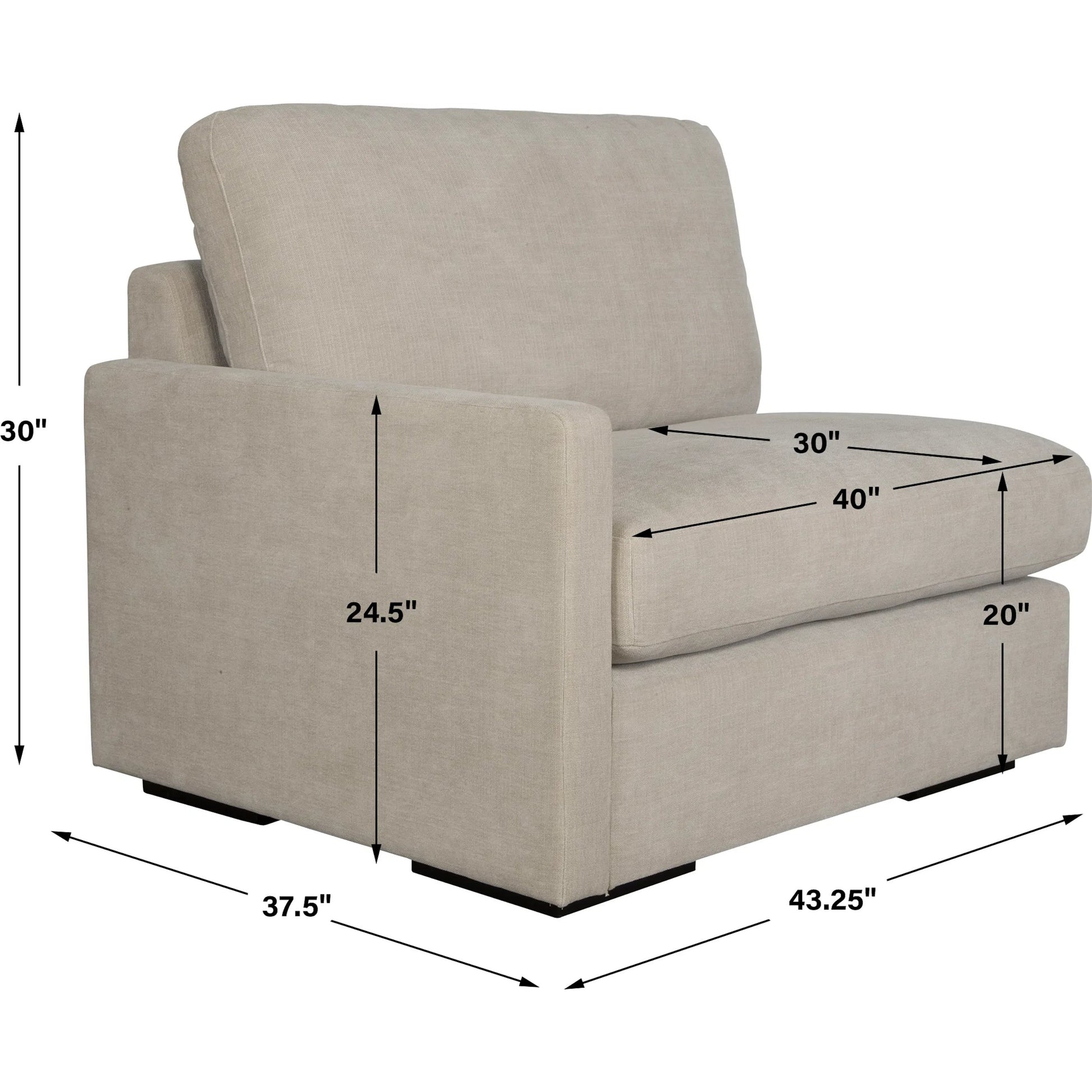 Refuge Left Arm Facing Sofa by Uttermost. Made from rubber wood, plywood, fabric, foam, trillion in a unique style.