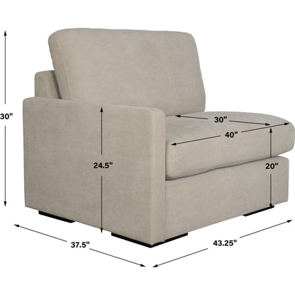Refuge Left Arm Facing Sofa by Uttermost. Made from rubber wood, plywood, fabric, foam, trillion in a unique style.