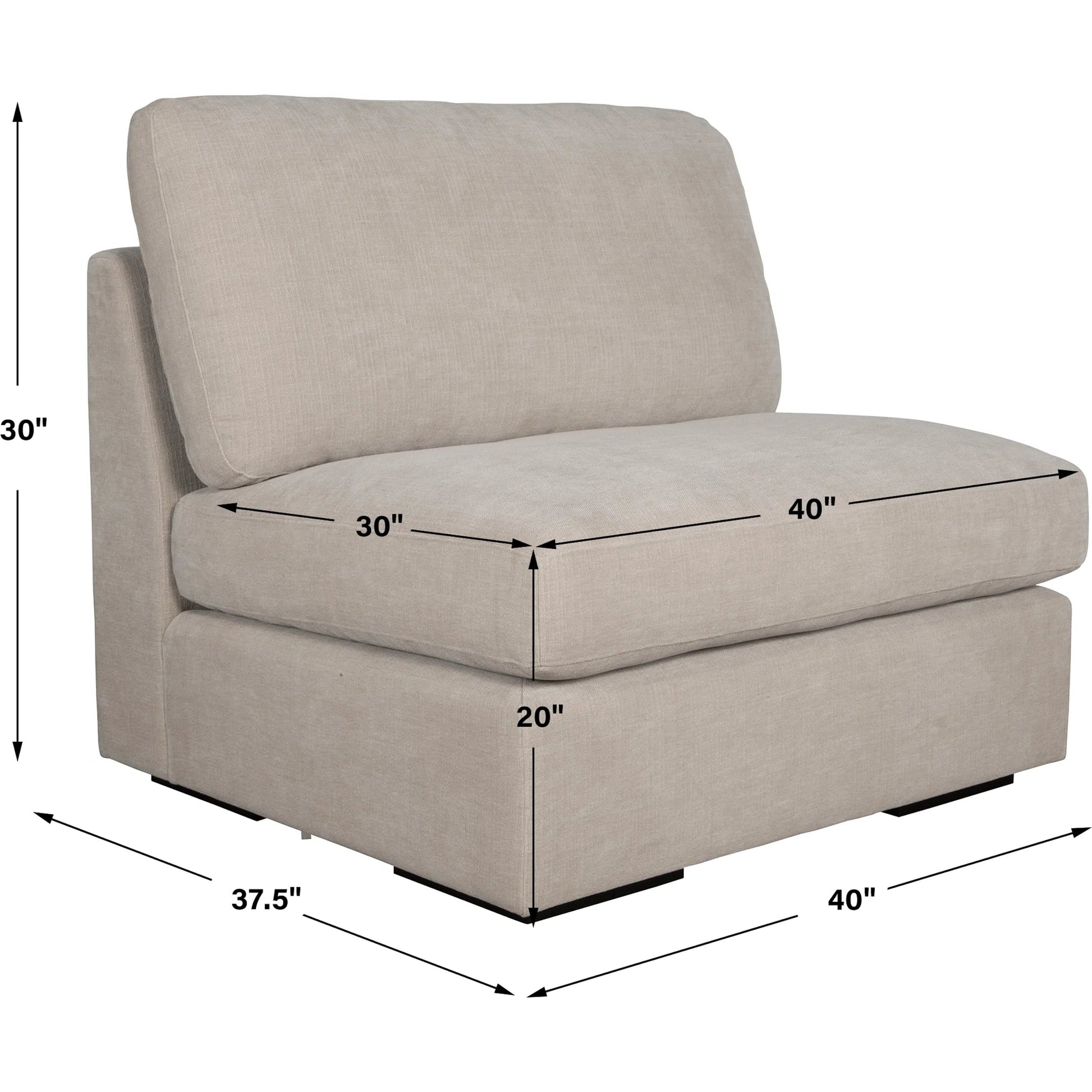 Refuge Armless Sand Sofa by Uttermost. Made from rubber wood, plywood, fabric, foam, trillion in a unique style.