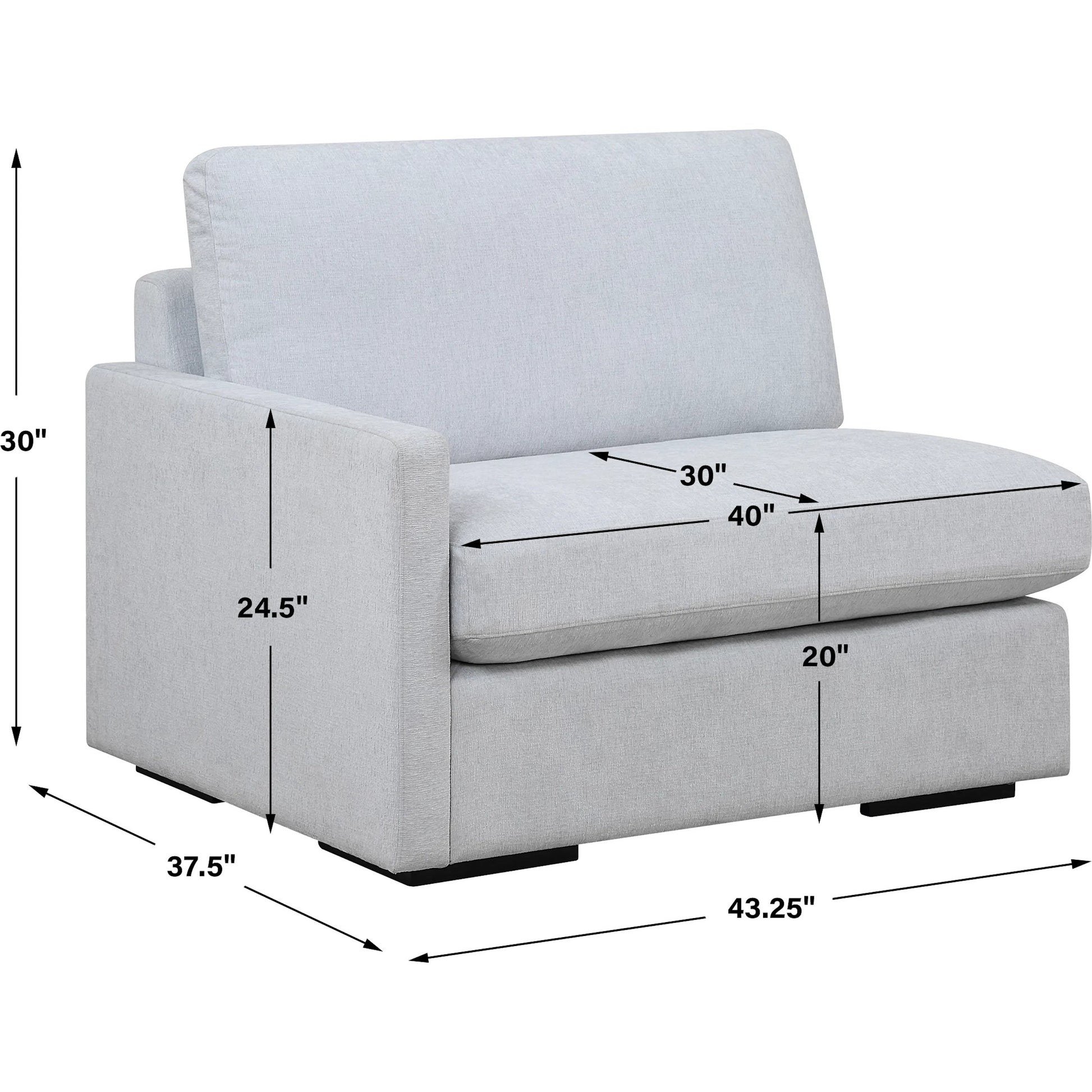 Refuge Left Arm Facing Sofa by Uttermost. Made from rubber wood, plywood, fabric, foam, trillion in a unique style.