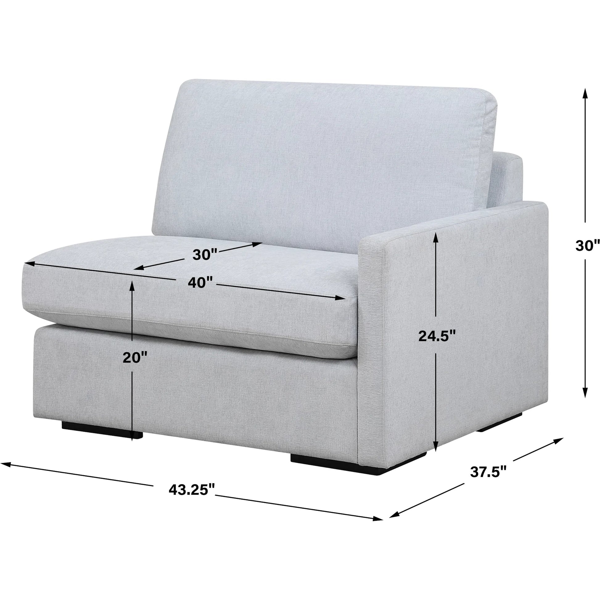 Refuge Right Arm Facing Sofa by Uttermost. Made from rubber wood, plywood, fabric, foam, trillion in a unique style.