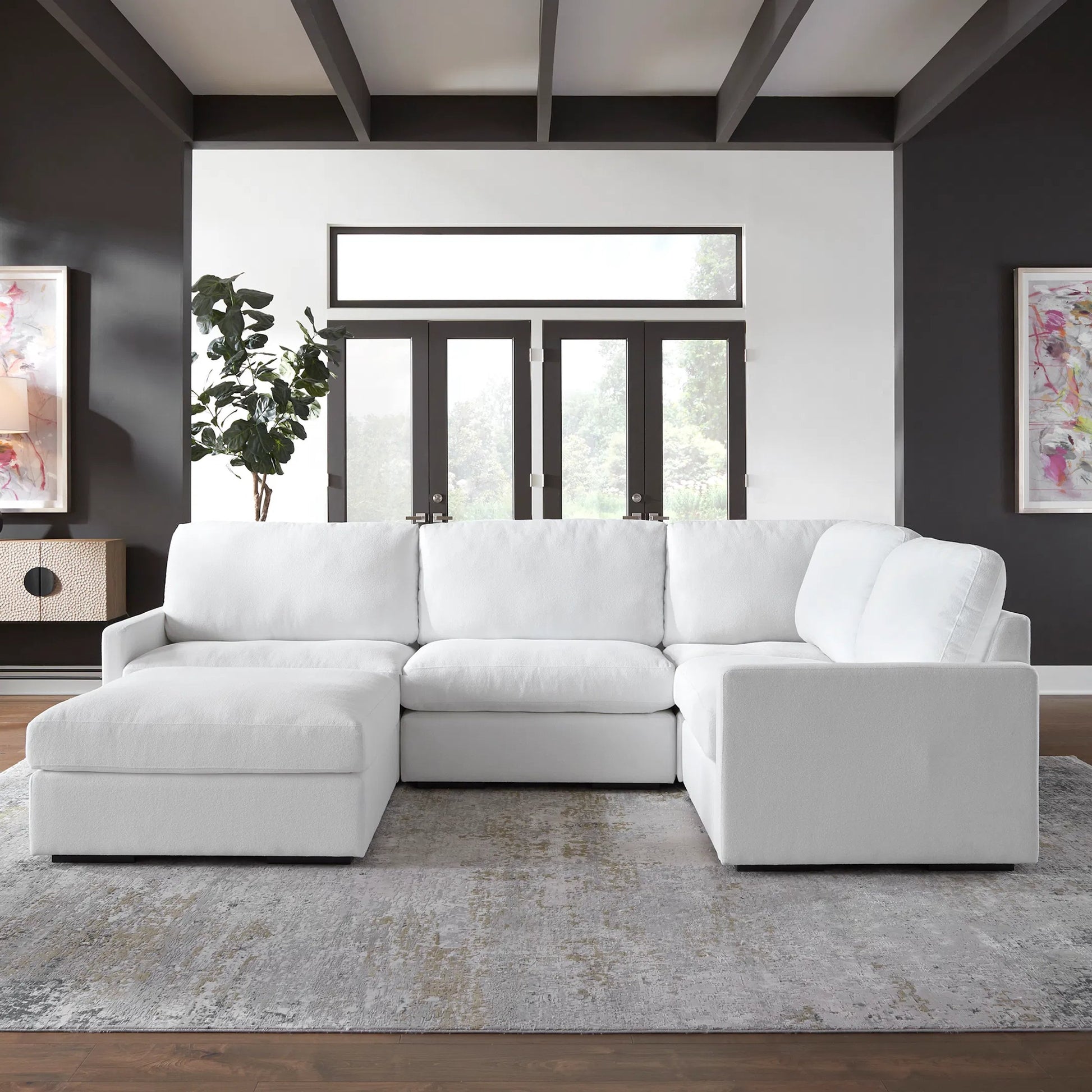 Refuge Left Arm Facing Sofa by Uttermost. Made from rubber wood, plywood, fabric, foam, trillion in a unique style.