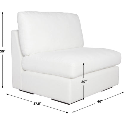 Refuge Armless Sand Sofa by Uttermost. Made from rubber wood, plywood, fabric, foam, trillion in a unique style.