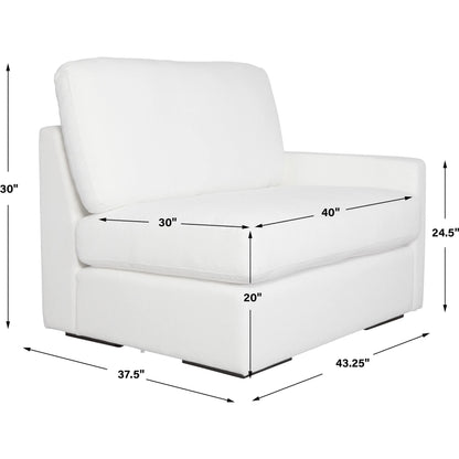 Refuge Right Arm Facing Sofa by Uttermost. Made from rubber wood, plywood, fabric, foam, trillion in a unique style.